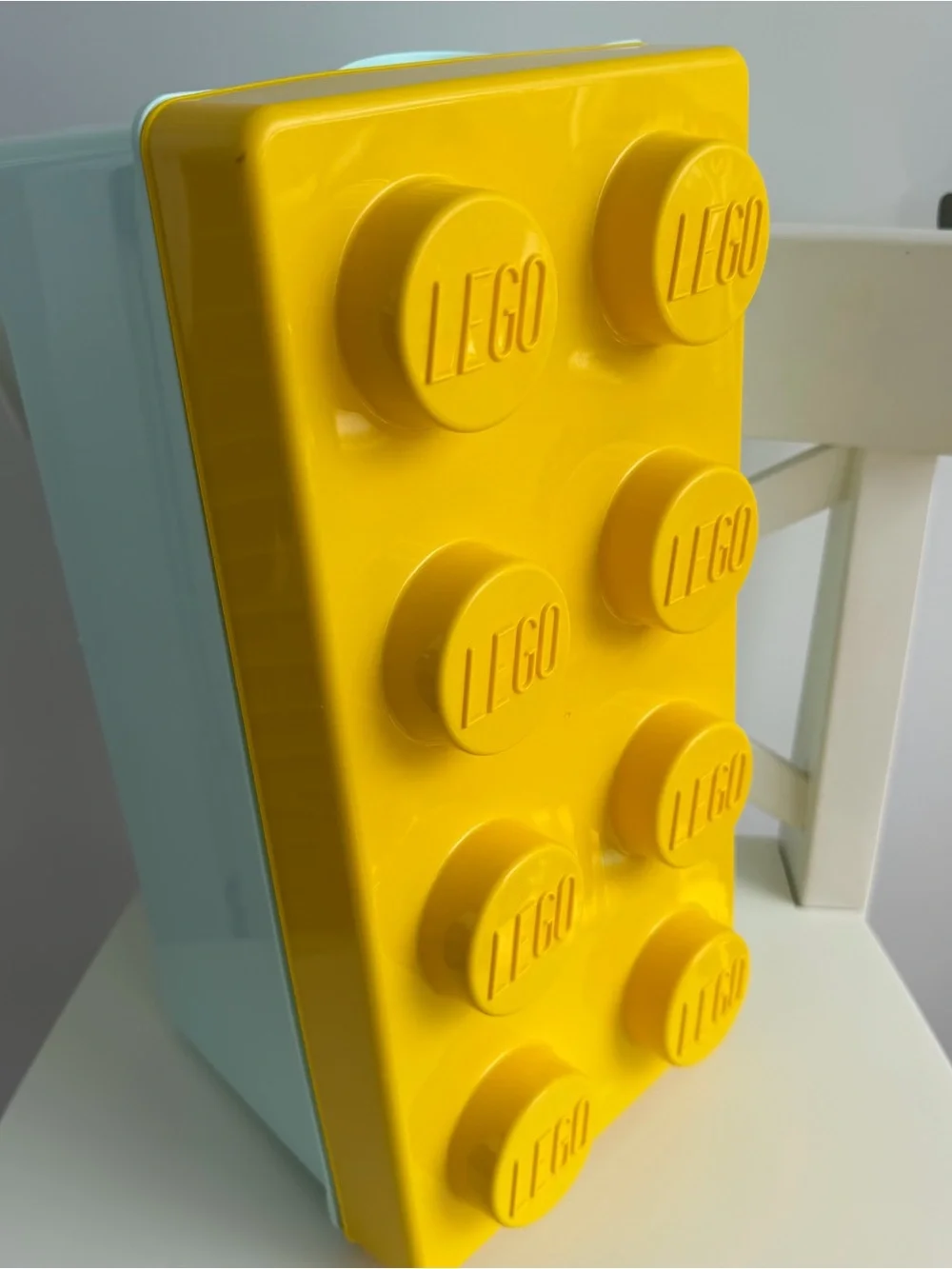 LEGO 8 Stud Storage Brick Large Yellow Blue Toy Organizer Box